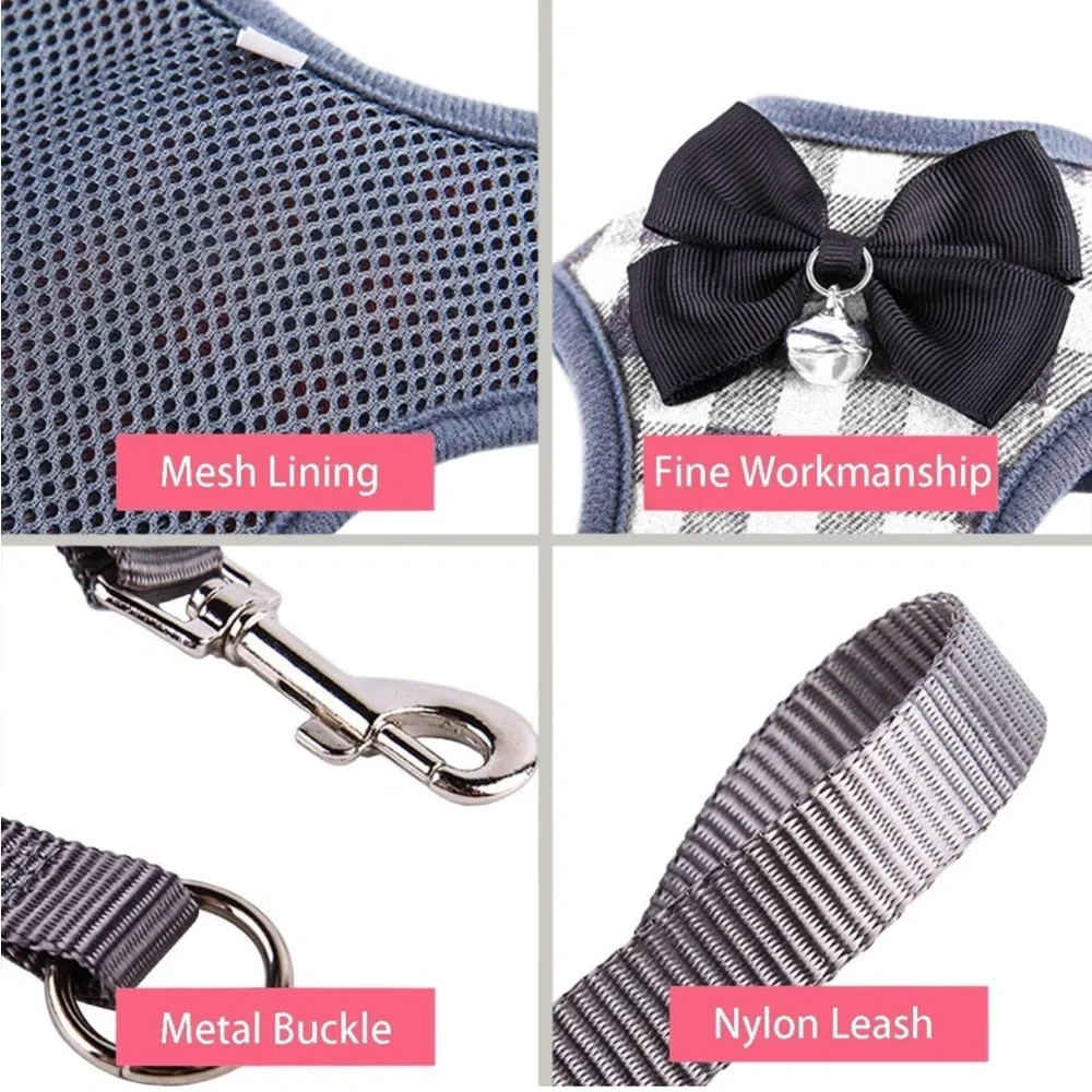 Small Dog & Cat Harness & Leash Set - No Pull Pet Harness -1 left